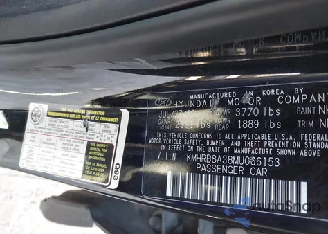 2021 Hyundai Venue Se из США, поврежденный, VIN KMHRB8A38MU066153